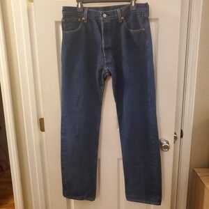 Levis 501 Jeans Men 36x36 (act ins 32) Blue Straight‎ Leg Button Fly Classic Fit